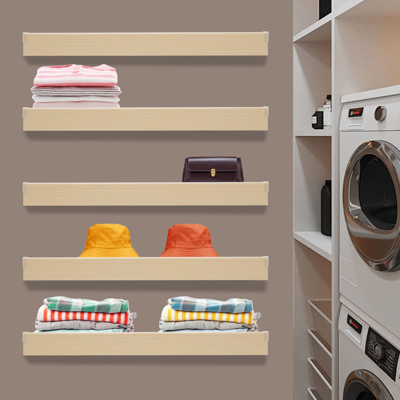 5 pièces de support mural en mousse PVC pour étagères de cuisine pour salle de bain, Bois clair
