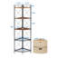 Bibliothèque de coin à 5 niveaux Pisano H 55 "x l 15" avec armoire de rangement