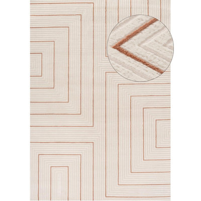 Carmel Modern Geometric Cream/Terra Area Rug