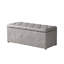 Repose-pieds rectangulaire avec rangement en lin et coussin éponge, beige