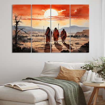 " Native Art Guardians Of Prairies " 4 - Pieces