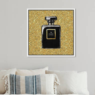 black and gold chanel wall decor