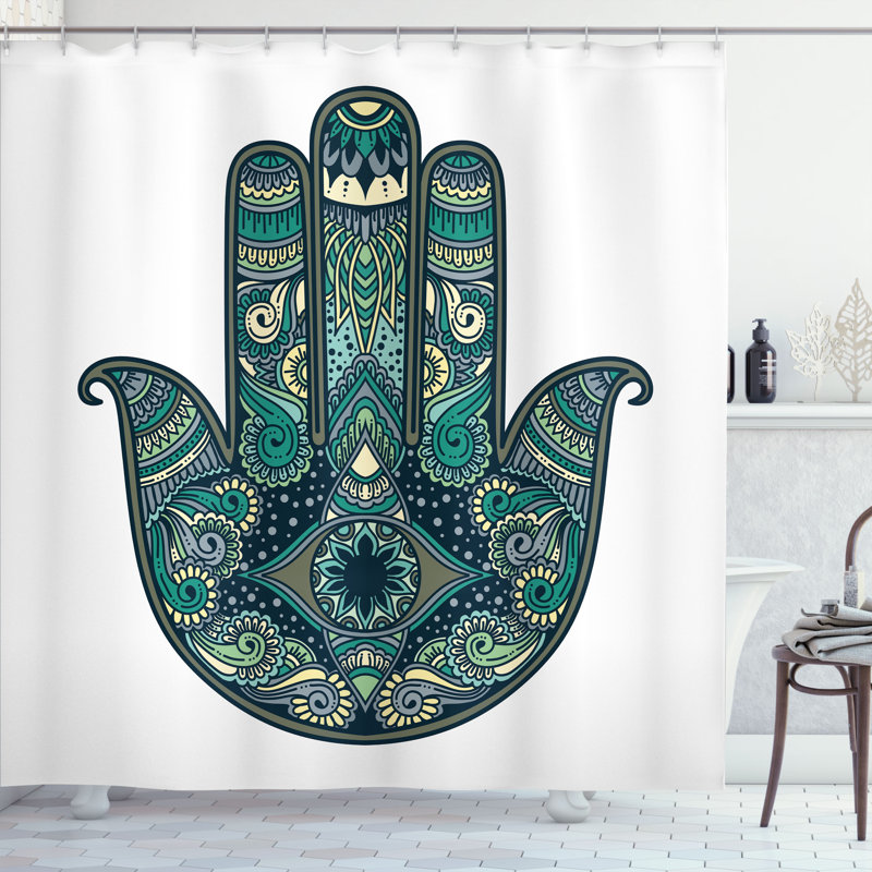  Rideau de douche avec crochets inclus, Vert jade, H 84 po x l 69 po