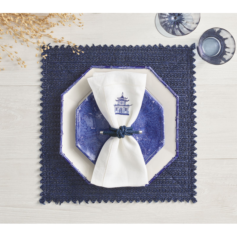 Rope Knot Napkin Ring, Navy