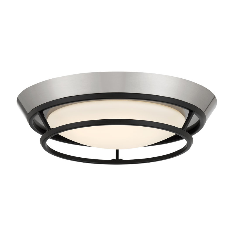 Dilyara Glass LED Flush Mount, Brushed Nickel