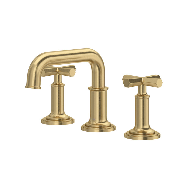 San Giovanni Widespread Lavatory Faucet With U-Spout, Antique Gold