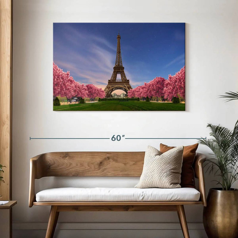 Sebbie Eiffel Tower Spring Sunset, 30" H x 45" W