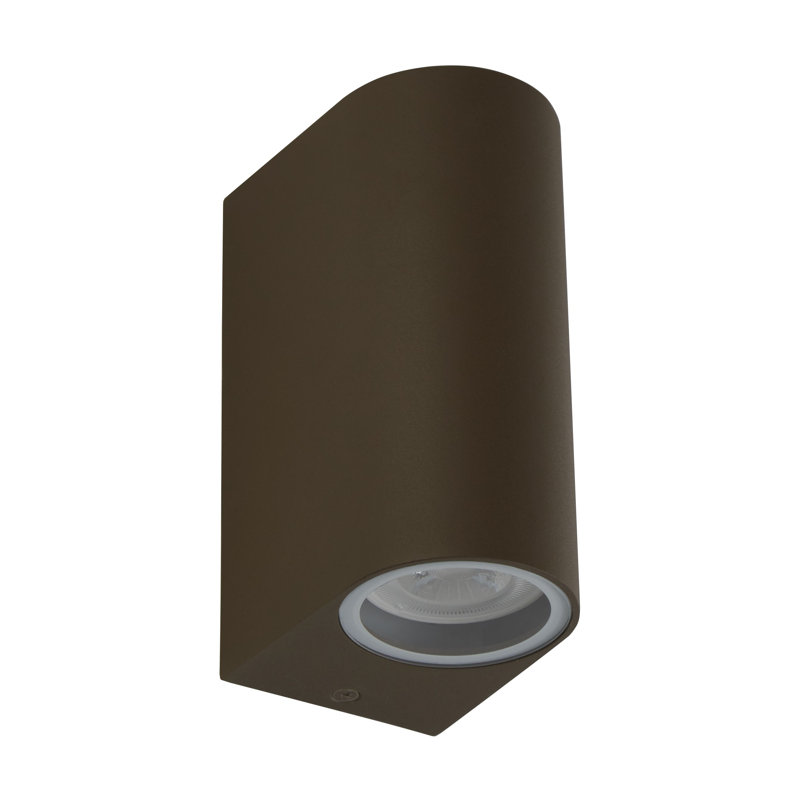 Amelia Powder Coated Finish 2 - Bulb 15cm H Outdoor Armed Sconce, Rust Brown