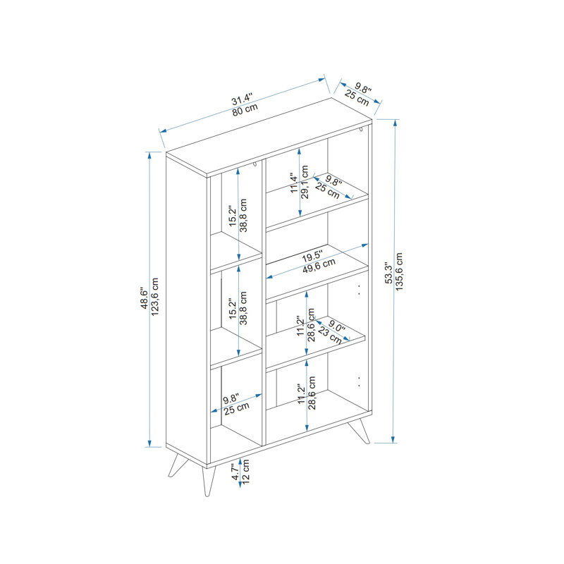 Bookcase with Storage Buzbee, White