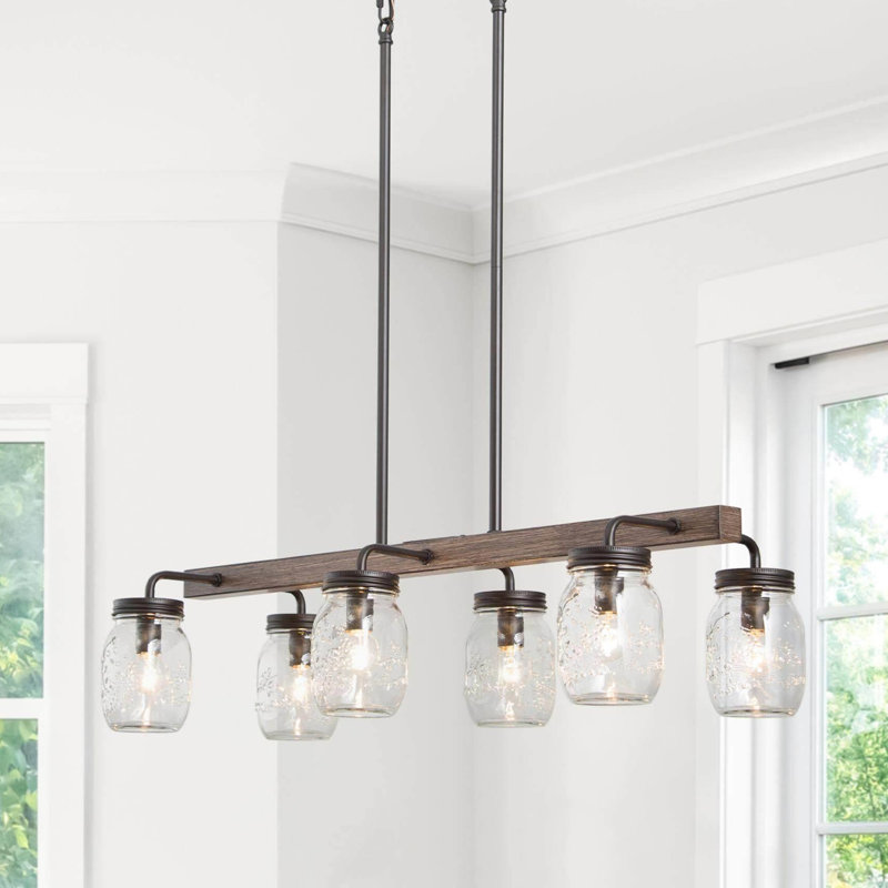 Luminaire suspendu linéaire à 8 lumières pour îlot de cuisine Lidia