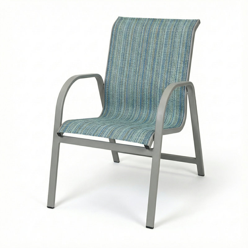 Chaise avec accoudoirs, Toile Nova Nova / gris mat