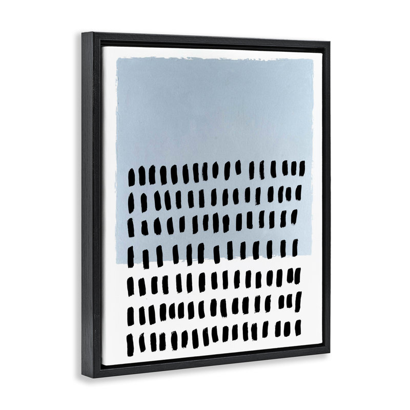  Art mural sur toile flottante à pois bleus par Michael Willett, Cadre flottant noir de jais, H 21 po x l 17 po