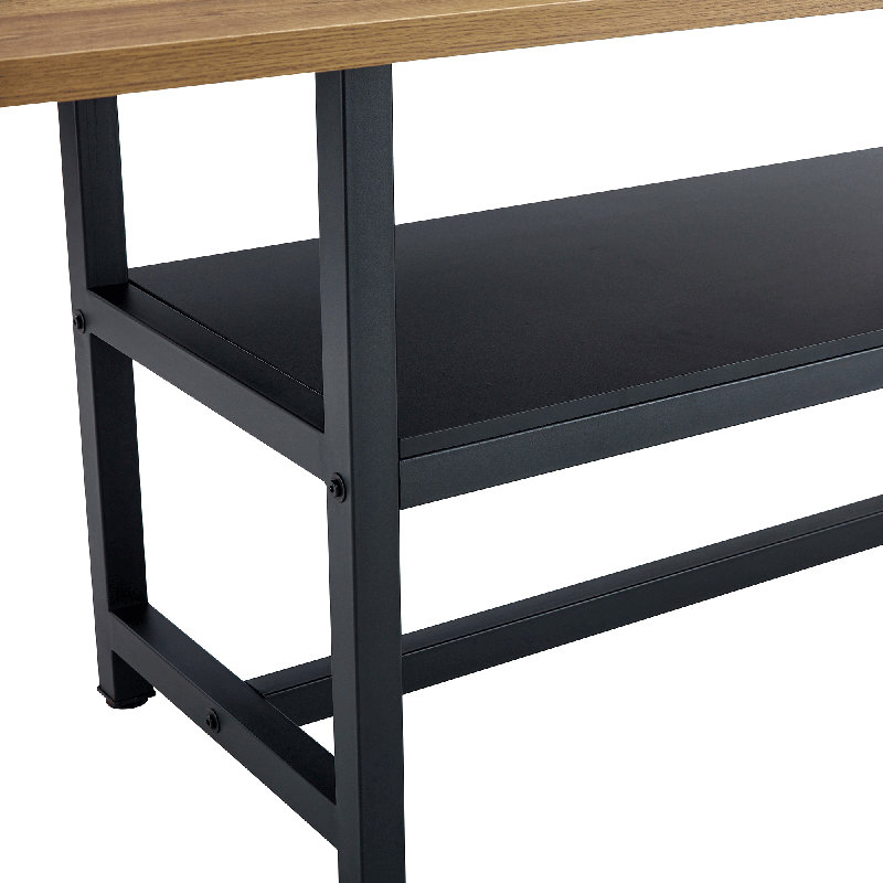 Ensemble de table de salle à manger 9 pièces en bois avec fonction de rangement et chaises en similicuir, Beige