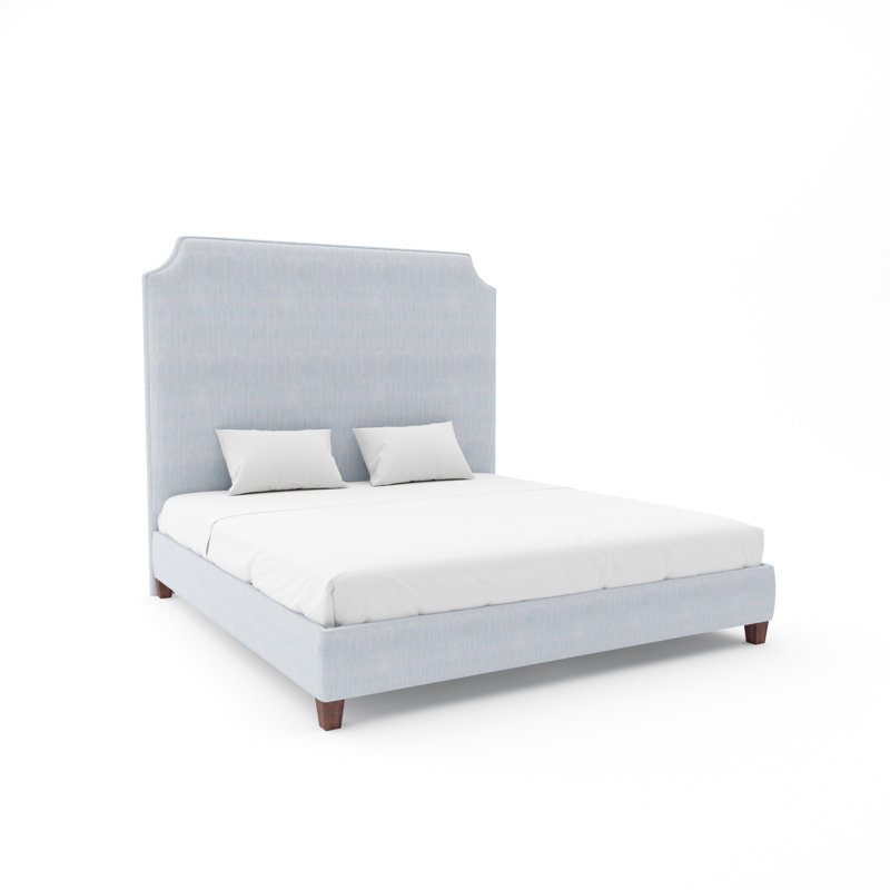 Caldwell Custom Upholstered Bed with 9" Rails, Queen, Weathered, Maestro Ultra Performance Cloud