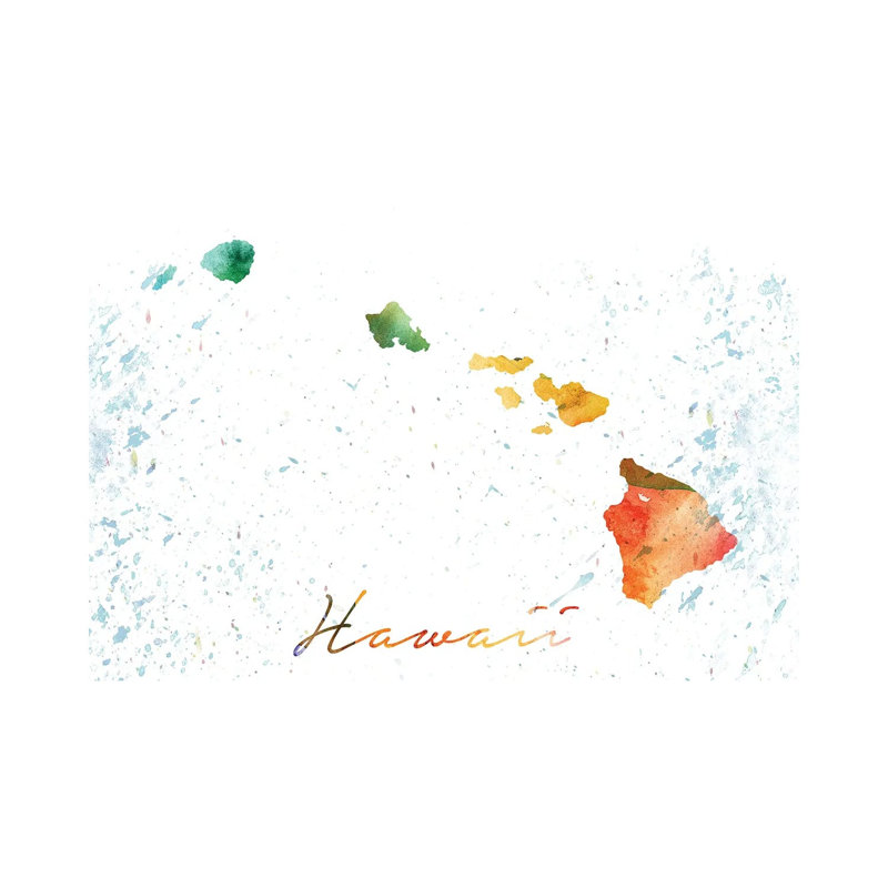 Hawaii State Colourful - Wrapped Canvas Painting, 30.48cm H x 45.72cm W x 1.91cm D