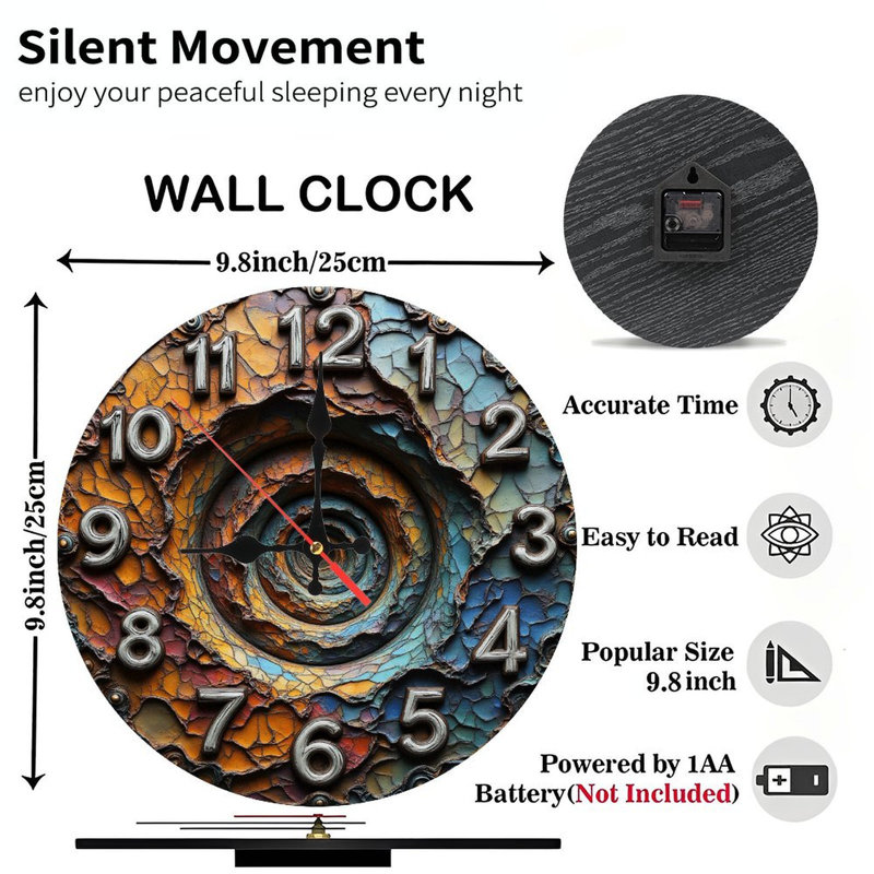 Unique Artistic Wall Clock Spiral Design