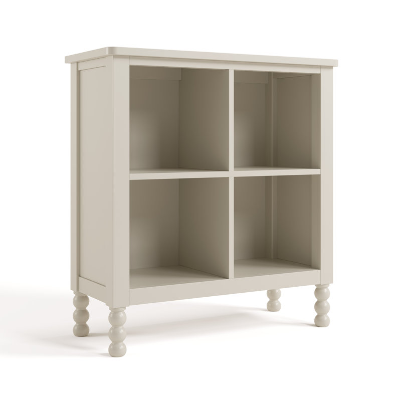 Rio 4 Cube Storage Organizer Bookcase, Frosted Oat