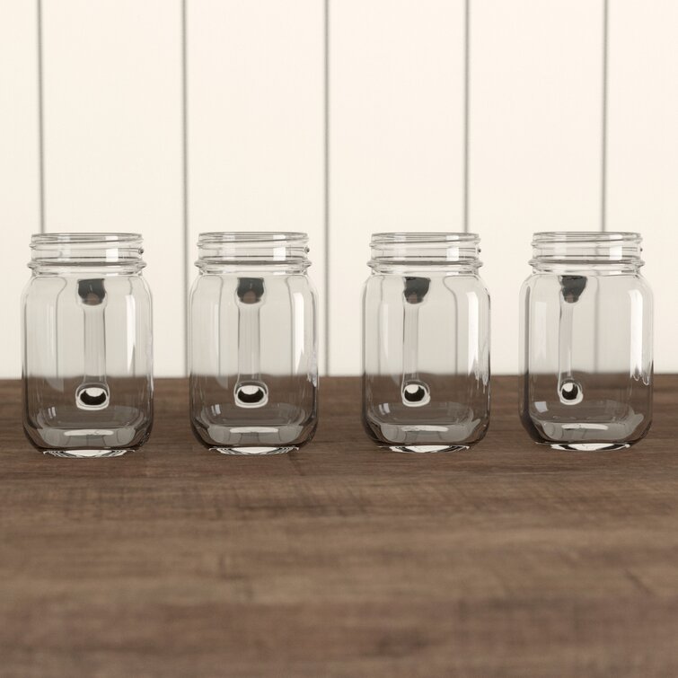 Winston Porter 4 - Piece 10oz. Glass Mason Jar Glassware Set