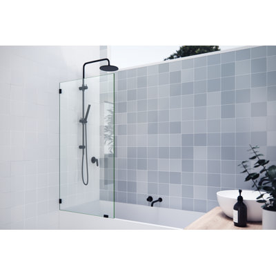 Vela 31 in. x 58.25 in. Frameless Single Fixed Bath Panel -  Glass Warehouse, GW-BF-31-MB