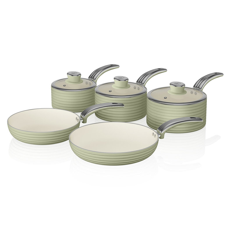 Saaim 5 - Piece Aluminum Cookware Set, Green