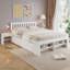 [135×190cm] 4ft6 Double Wooden Storage Bed with Bedside Table, 2 Under-Bed Drawers & Storage Compartments