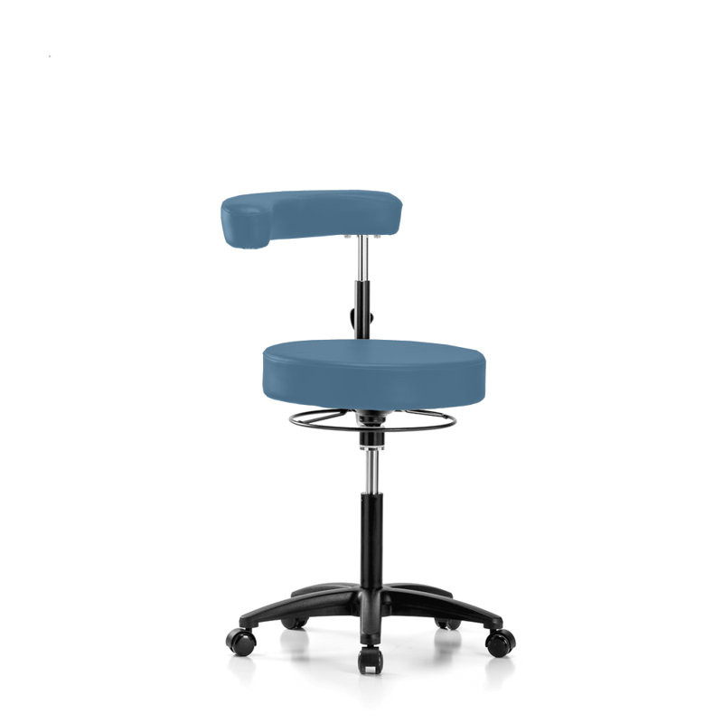 Tabouret à hauteur réglable Nama, Vinyl bleu colonial, H 39 po x l 24 po x P 24 po