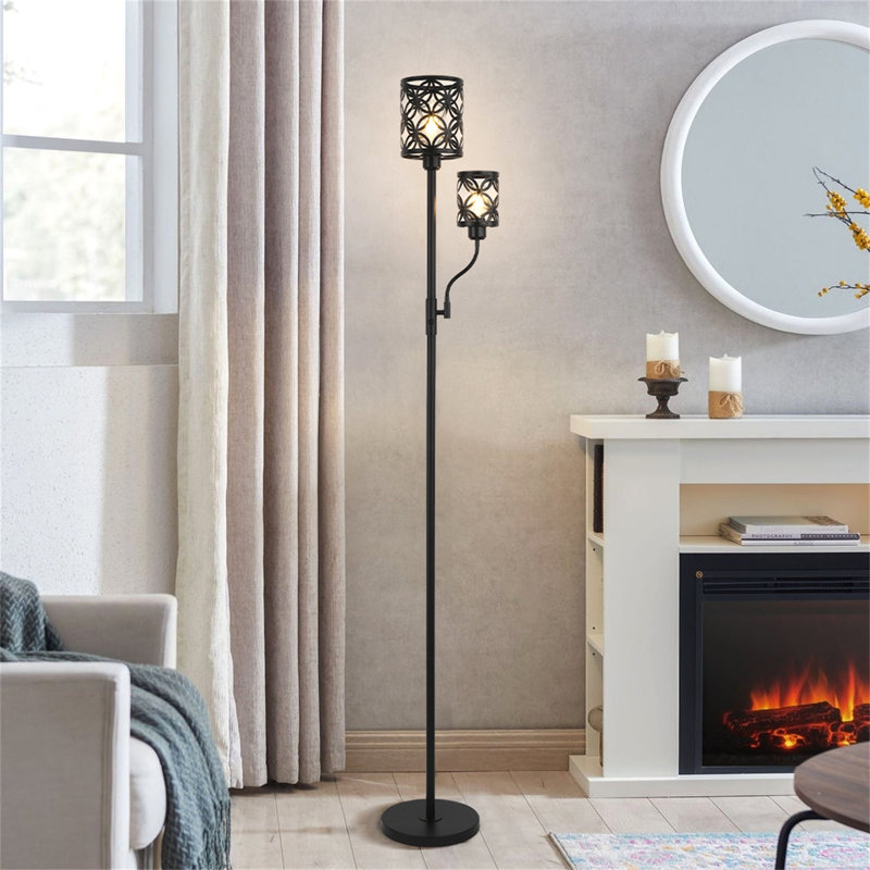 Lampe sur pied à branches noires 71 po Simmone