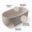 Baignoire de trempage autoportante 47 pouces à surface solide beige avec trop-plein et bonde escamotable