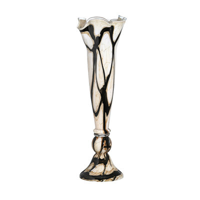 Vase de table en verre noir 35 po