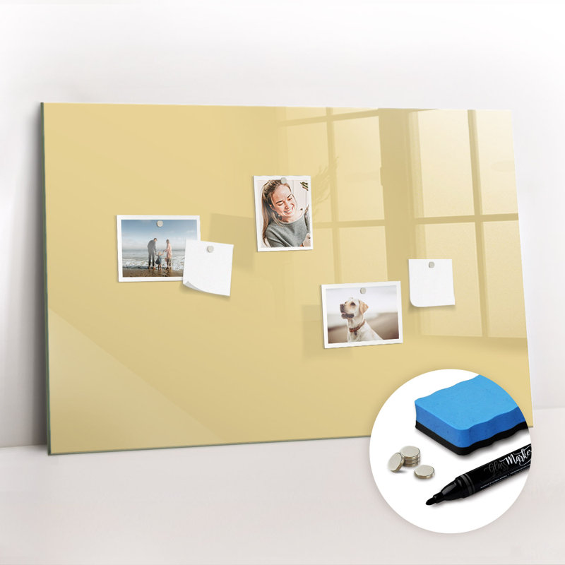 Magnetic Glass Dry Erase Board, Cream