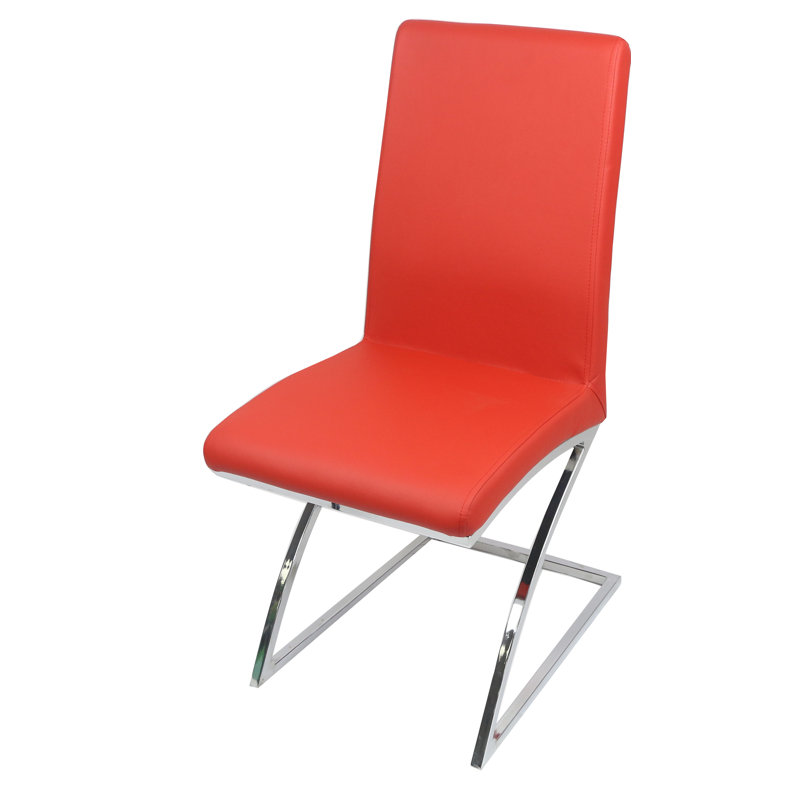 Chaise parsons rembourrée Hussain, Rouge