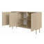 Three-Door Oiled Oak Chest of Drawers