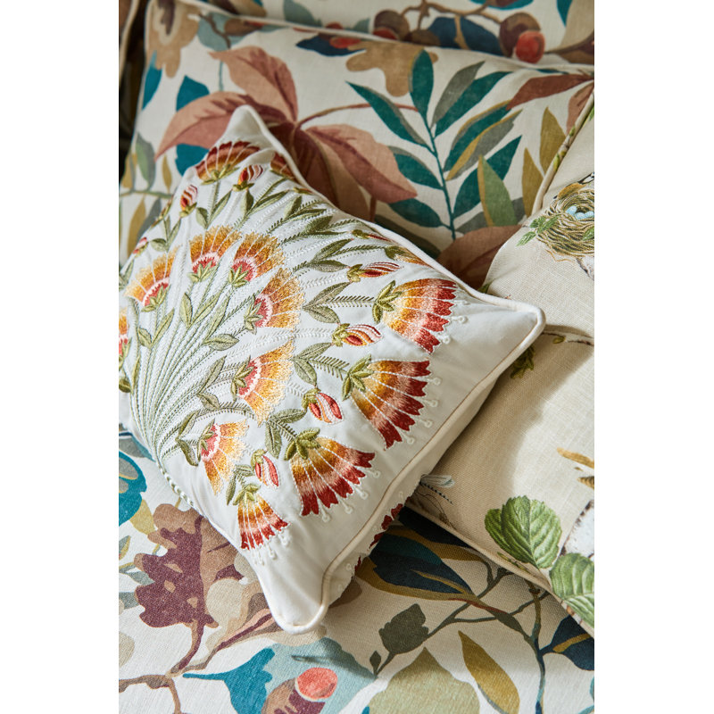 Wild Tulip Fabric, Red/Green/Beige
