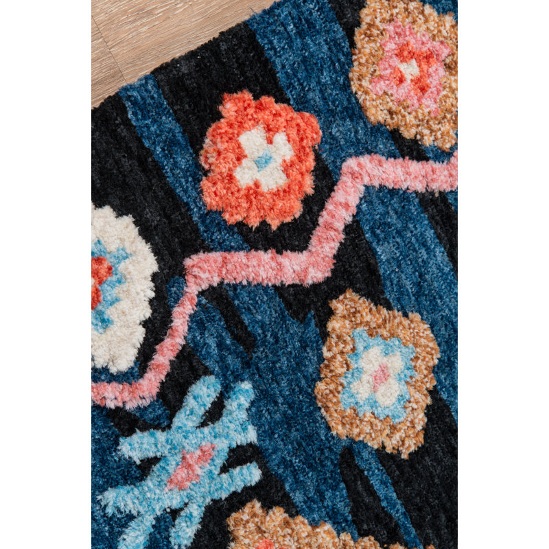 Tapis bleu marine touffeté Valora, Rectangle 2 pi x 3 pi