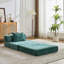 Canapé à compression, canapé-lit à plancher convertible à structure fixe, canapé modulaire à assise simple sans os, sans assemblage requis, tissu chenille, pour chambre à coucher de salon, vert foncé