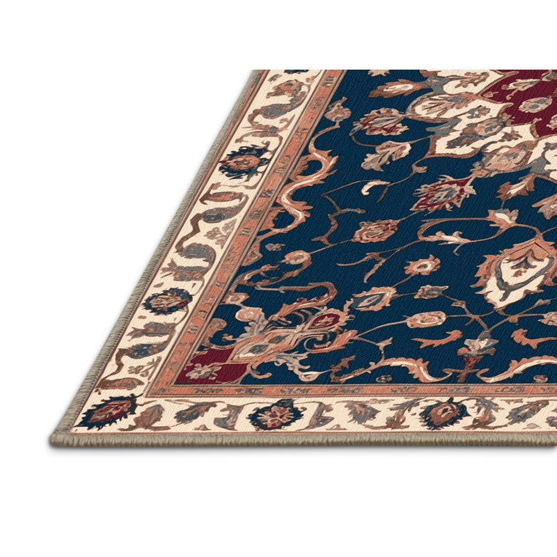 Machine Washable Tabriz Brown Area Rug, Square 7'