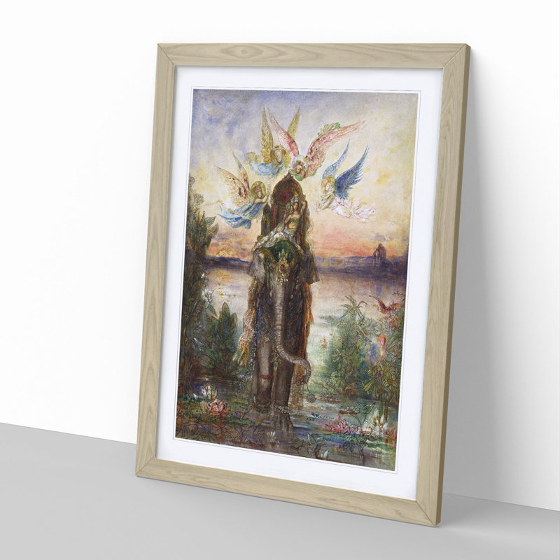 The Sacred Elephant by Gustave Moreau - Framed Print, 65cm H x 48cm W x 2cm D, Oak Framed