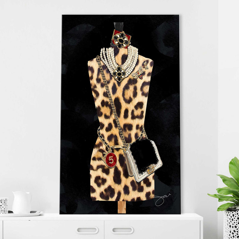 «Leopard Fashion (Vertical)» par Jodi - impression, H 30 po x l 18 po x P 1 po, Toile tendue