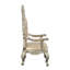 Chaise avec accoudoirs (lot de 2), cuir synthétique et finition or antique