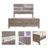 Farmhouse Queen Size Bed with LED Lights