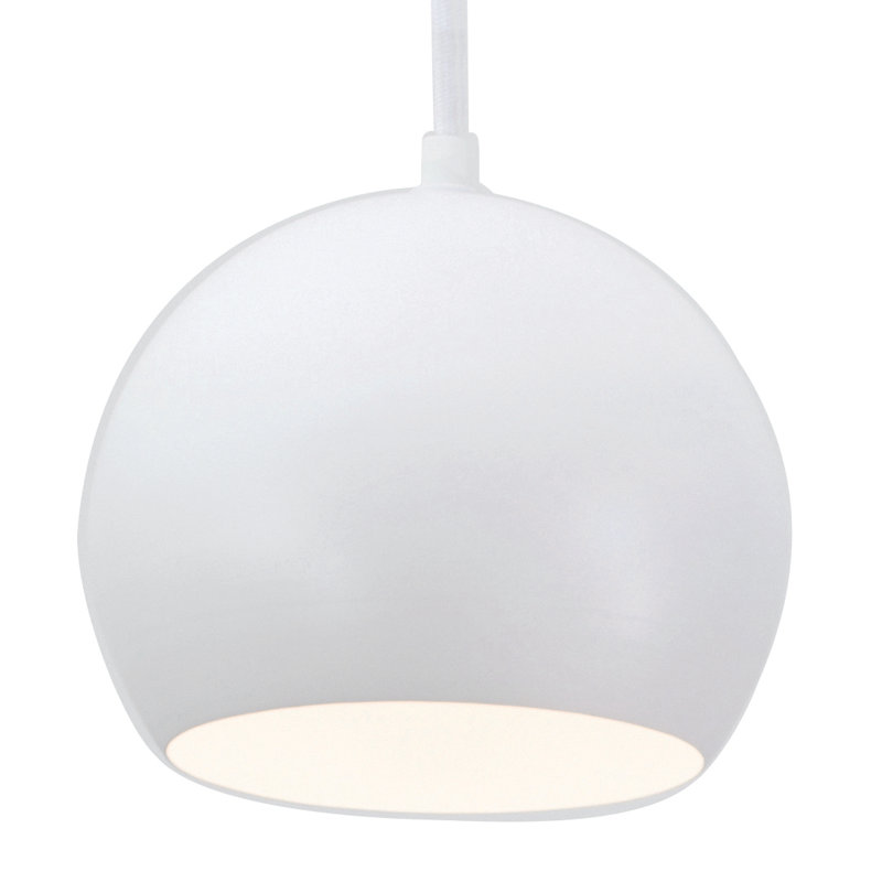 Luminaire suspendu sphère 1 lumière Kanisha, H 7,87 po x l 6,3 po x P 6,3 po, Blanc