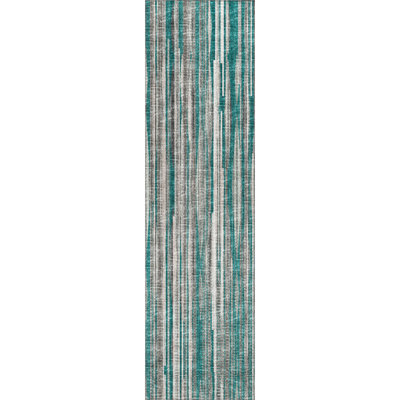 Nidavellir Chenille Washable Striped Indoor / Outdoor Rug
