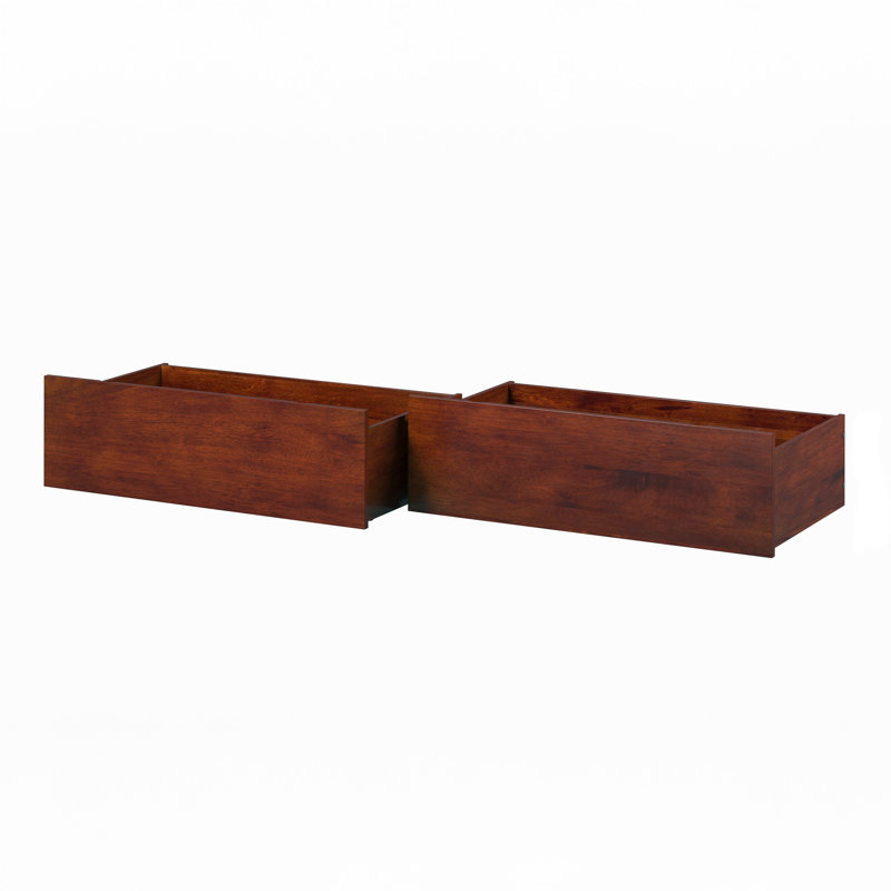 Tiroirs de rangement sous le lit Rasnick, Simple / Double, Noyer
