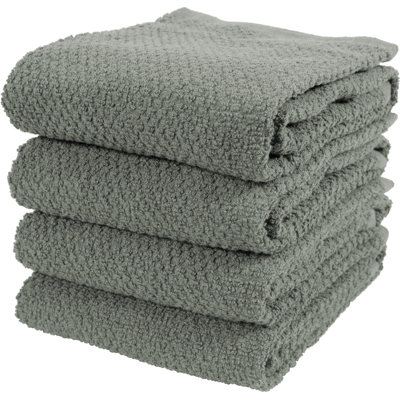 KAF Home Deluxe Popcorn Terry Kitchen Towels, Cotton Kitchen Dish Towels, Set of 4