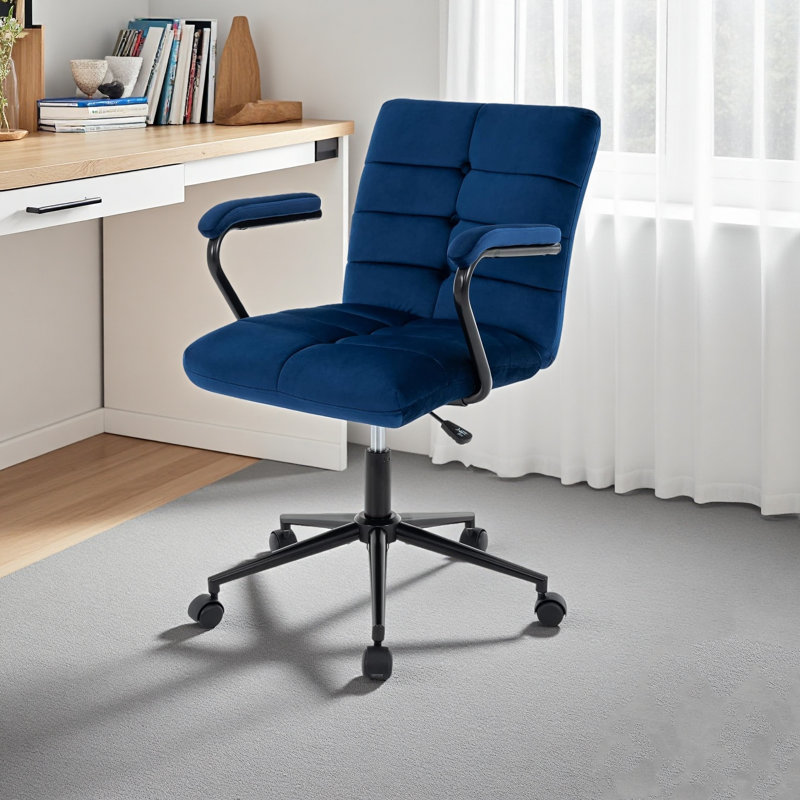 Fauteuil de bureau Kundra, Bleu, Noir