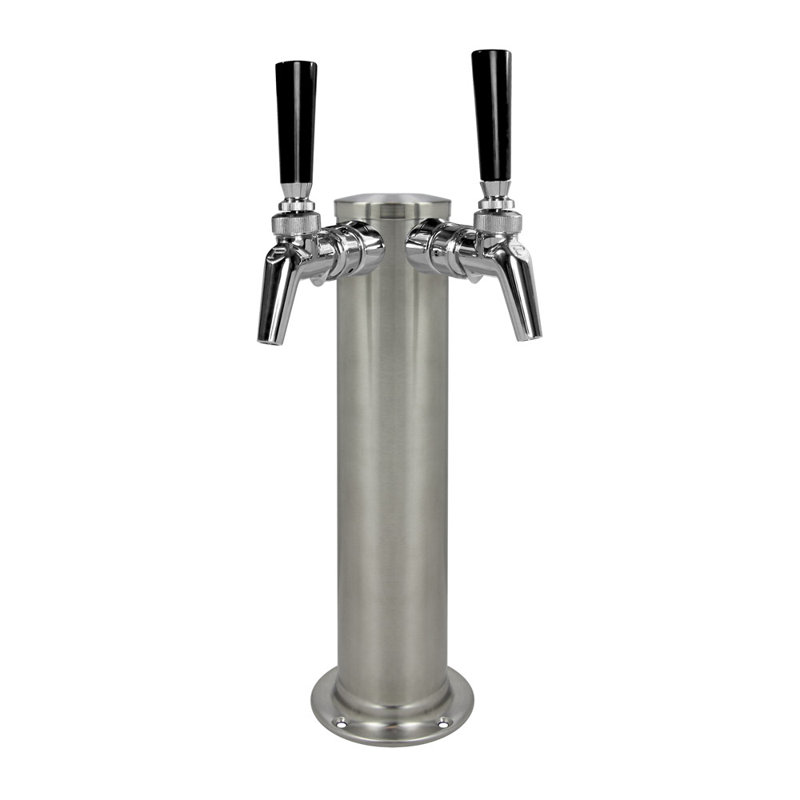 Kegco Stainless Steel Dual Tap Draft Tower with, Silver