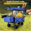 Très grand chariot de jardin pliable avec auvent amovible VEVOR