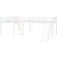 Lit mezzanine simple en L avec glissade, blanc - lit pour chambre à coucher amusant et pratique, option-130040723