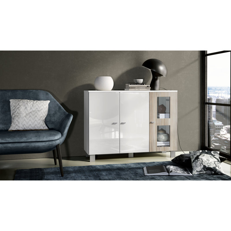 Mccombs 107cm Sideboard, Without LED, Black