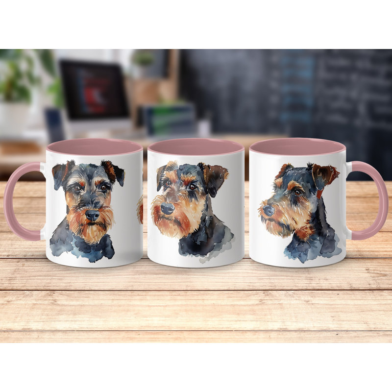 11oz Watercolour Airedale Terrier Design Coffee Mug, 2